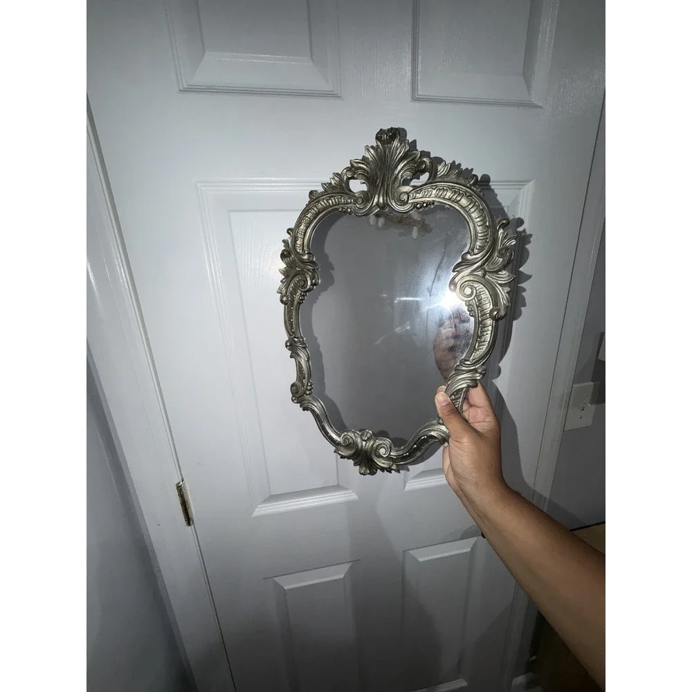 Euromarchi Ornate Mirror Made In Italy Wall Hanging Silver